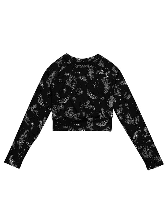 Nightshade Crop Top - Eco-friendly Recycled Materials - UPF 50+ Protection from 98% of harmful rays - Vegan Gothic Fashion - Alternative Occult Ethical Style - On Demand Sustainable Product