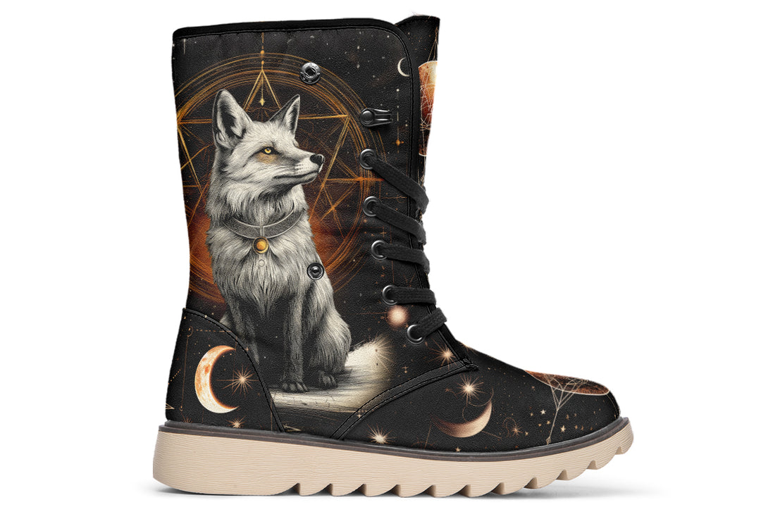 Astral Fox Fold Over Winter Boots - Microsuede Vegan Boots with Fur Lining and Convertible Style