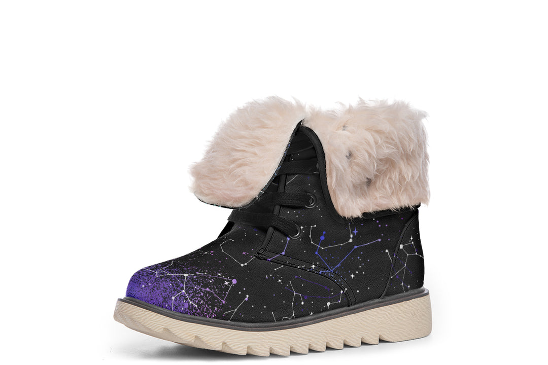 Aurora Fold Over Winter Boots - Microsuede Vegan Boots with Fur Lining and Convertible Style