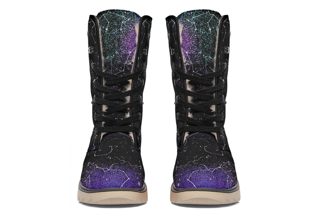 Aurora Fold Over Winter Boots - Microsuede Vegan Boots with Fur Lining and Convertible Style