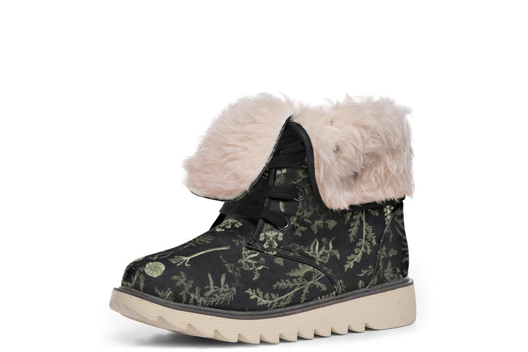 Autumn Memoir Fold Over Winter Boots - Microsuede Vegan Boots with Fur Lining and Convertible Style