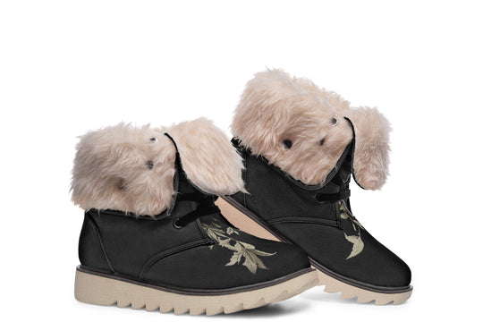 Black Night Ivy Fold Over Winter Boots