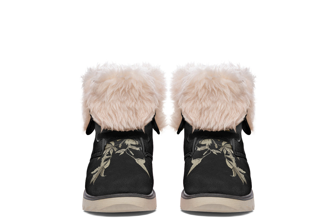 Black Night Ivy Fold Over Winter Boots
