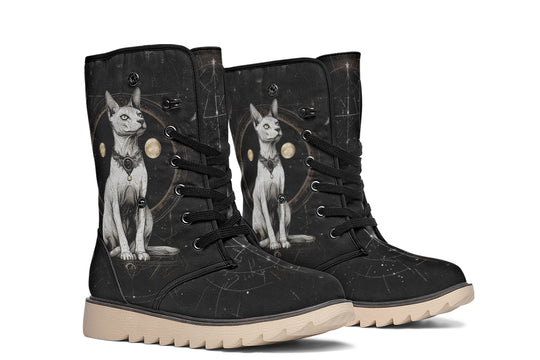Cosmic Sphynx Cat Fold Over Winter Boots