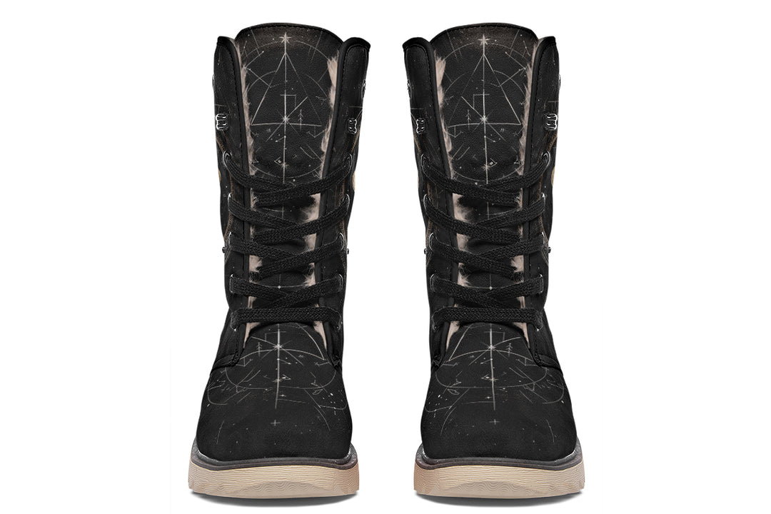 Cosmic Sphynx Cat Fold Over Winter Boots