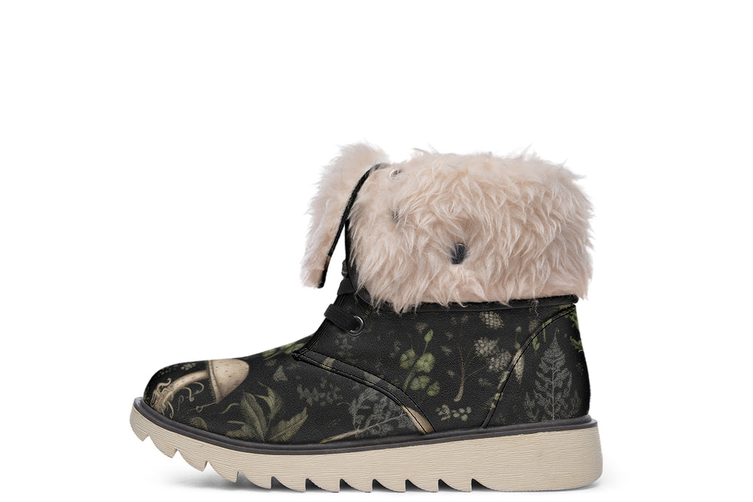 Foraging Fold Over Winter Boots - Microsuede Vegan Boots with Fur Lining and Convertible Style