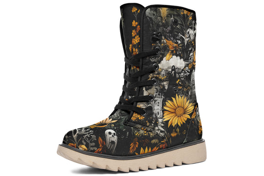 Grim’s Harvest Fold Over Winter Boots - Microsuede Vegan Boots with Fur Lining and Convertible Style