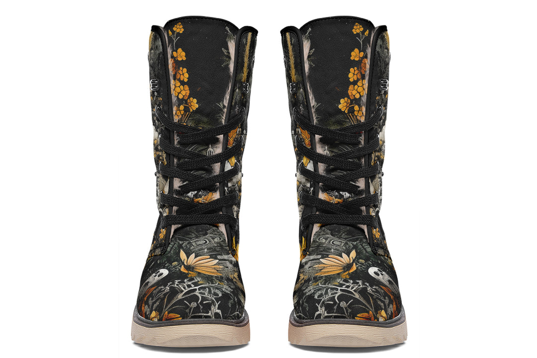 Grim’s Harvest Fold Over Winter Boots - Microsuede Vegan Boots with Fur Lining and Convertible Style