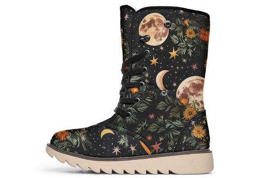 Lunar Meadow Fold Over Winter Boots - Microsuede Vegan Boots with Fur Lining and Convertible Style