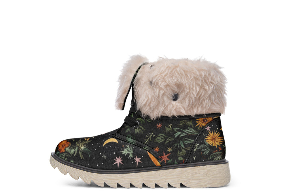 Lunar Meadow Fold Over Winter Boots - Microsuede Vegan Boots with Fur Lining and Convertible Style