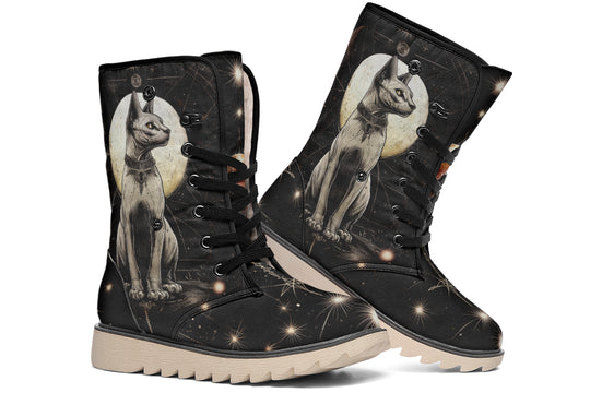 Lunar Sphynx Cat Fold Over Winter Boots
