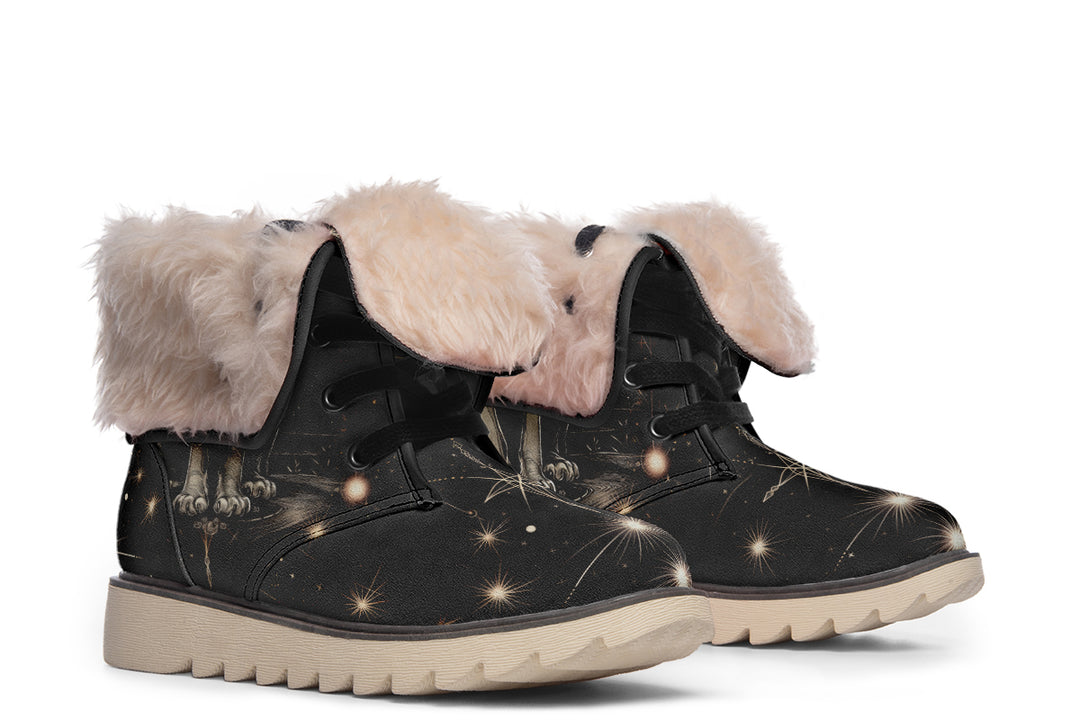 Lunar Sphynx Cat Fold Over Winter Boots