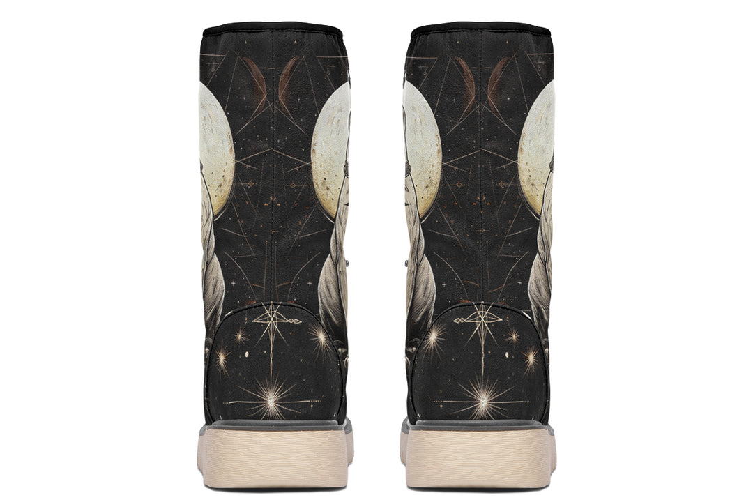 Lunar Sphynx Cat Fold Over Winter Boots