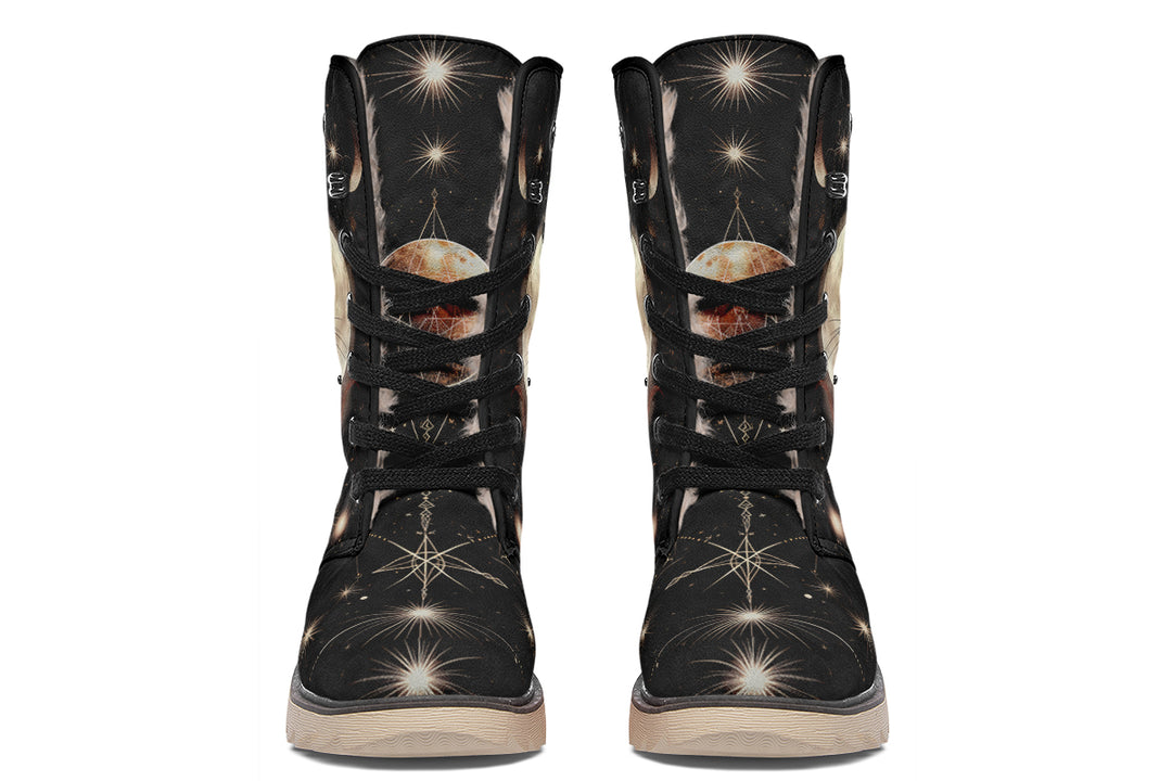 Midnight Cat Fold Over Winter Boots