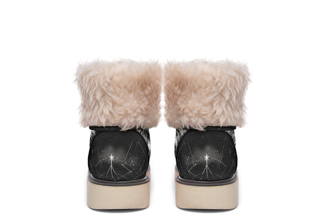 Moonbound Wolf Fold Over Winter Boots