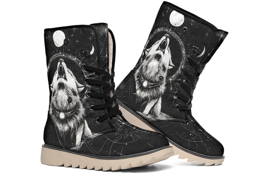 Moonbound Wolf Fold Over Winter Boots