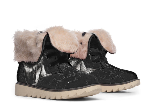 Moonbound Wolf Fold Over Winter Boots