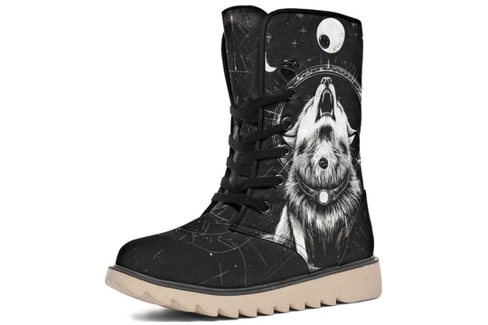 Moonbound Wolf Fold Over Winter Boots