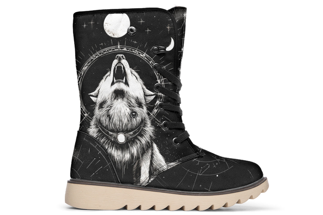 Moonbound Wolf Fold Over Winter Boots