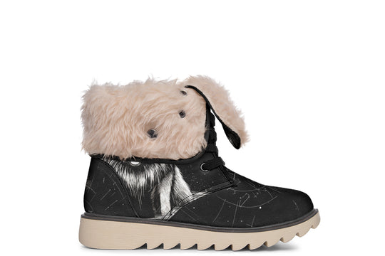 Moonbound Wolf Fold Over Winter Boots