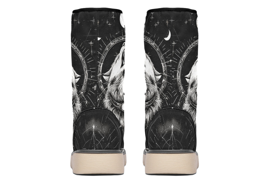 Moonbound Wolf Fold Over Winter Boots