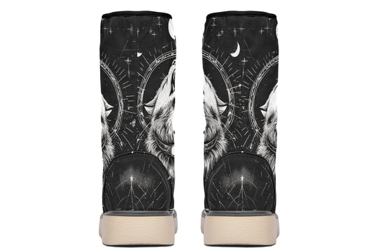 Moonbound Wolf Fold Over Winter Boots