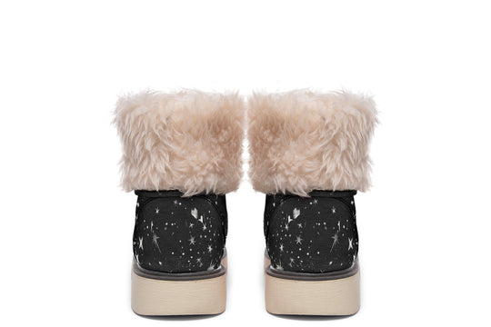 Nightfall Fold Over Winter Boots - Microsuede Vegan Boots with Fur Lining and Convertible Style