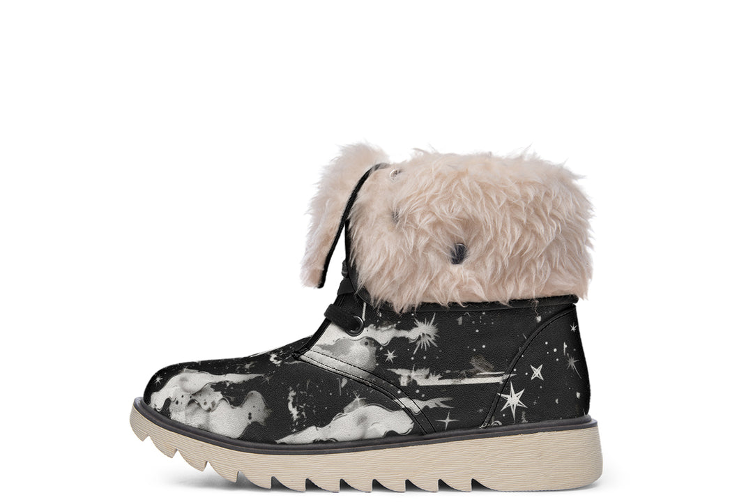 Nightfall Fold Over Winter Boots - Microsuede Vegan Boots with Fur Lining and Convertible Style