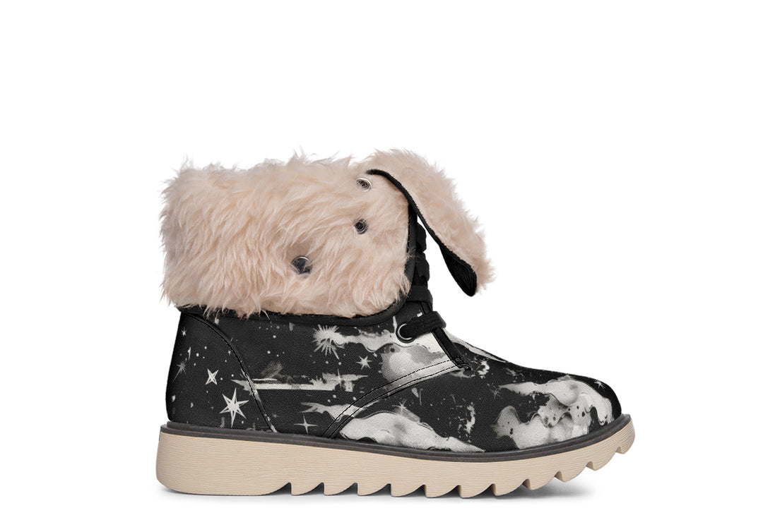 Nightfall Fold Over Winter Boots - Microsuede Vegan Boots with Fur Lining and Convertible Style