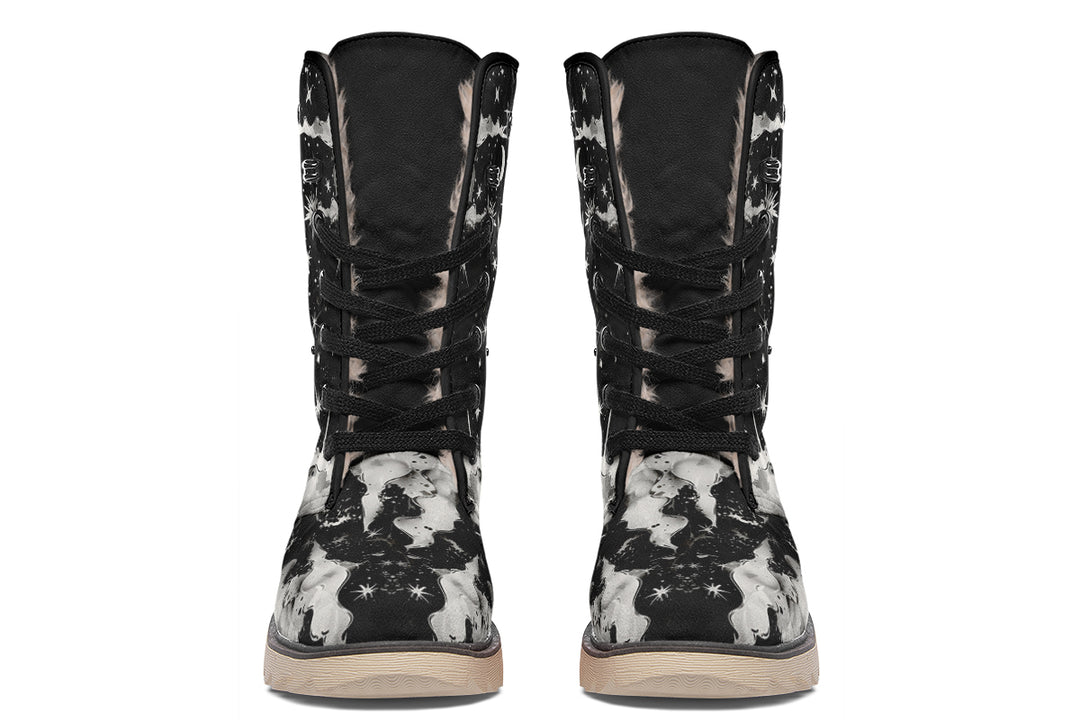 Nightfall Fold Over Winter Boots - Microsuede Vegan Boots with Fur Lining and Convertible Style