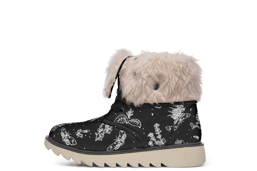 Nightshade Fold Over Winter Boots - Microsuede Vegan Boots with Fur Lining and Convertible Style