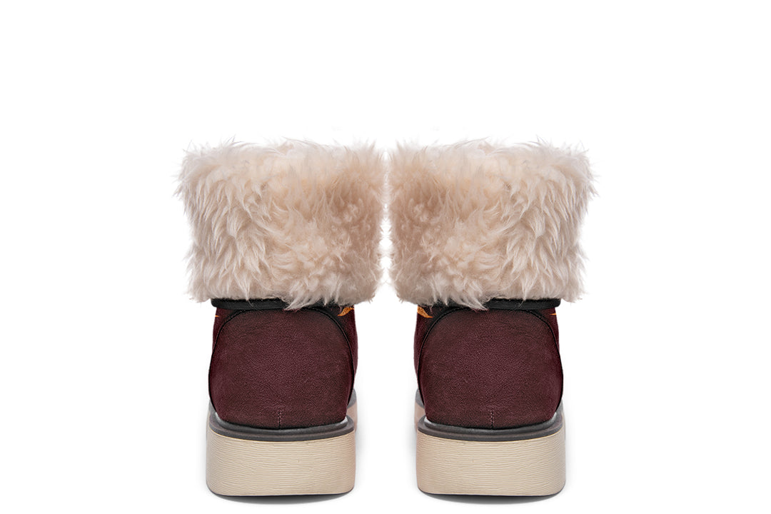 Oxblood Autumnalis Fold Over Winter Boots