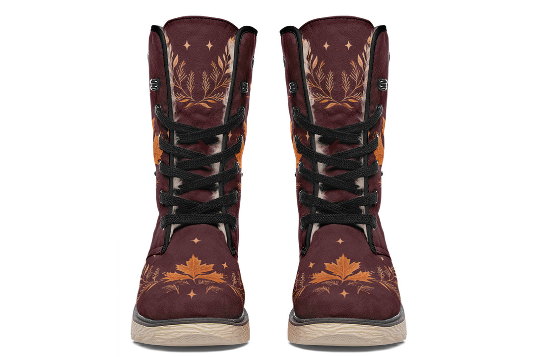 Oxblood Autumnalis Fold Over Winter Boots