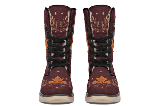 Oxblood Autumnalis Fold Over Winter Boots