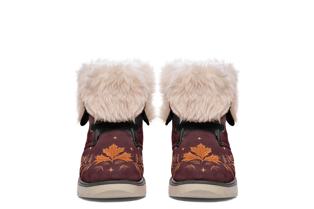 Oxblood Autumnalis Fold Over Winter Boots