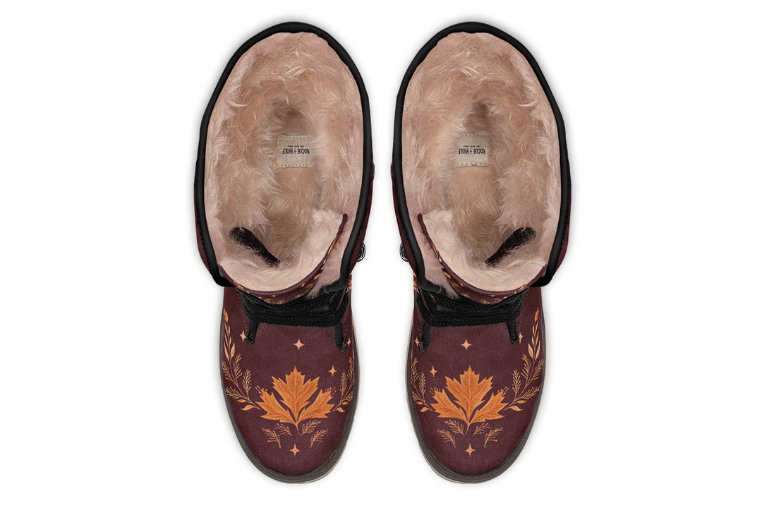 Oxblood Autumnalis Fold Over Winter Boots