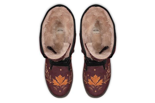 Oxblood Autumnalis Fold Over Winter Boots