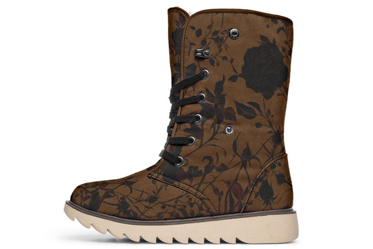 Sepia Rose Romance Fold Over Winter Boots