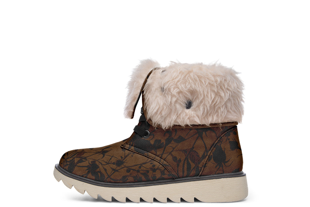 Sepia Rose Romance Fold Over Winter Boots