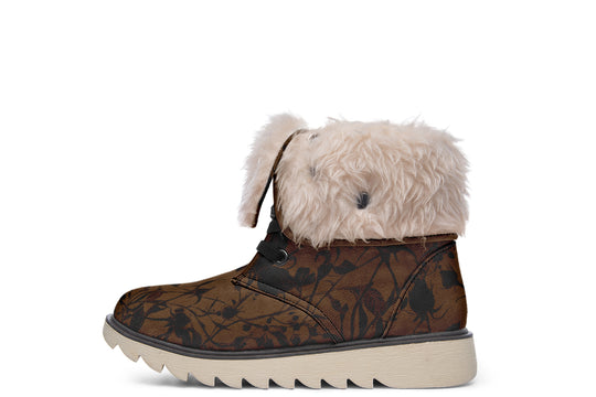 Sepia Rose Romance Fold Over Winter Boots