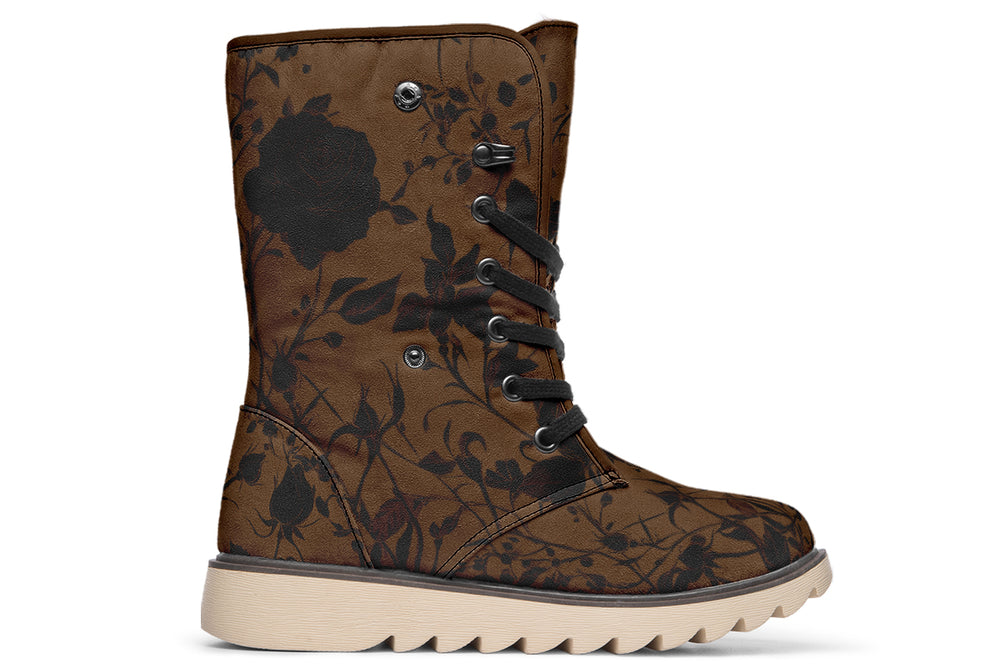 Sepia Rose Romance Fold Over Winter Boots