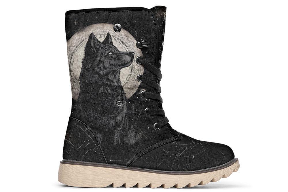 Starlit Wolf Fold Over Winter Boots