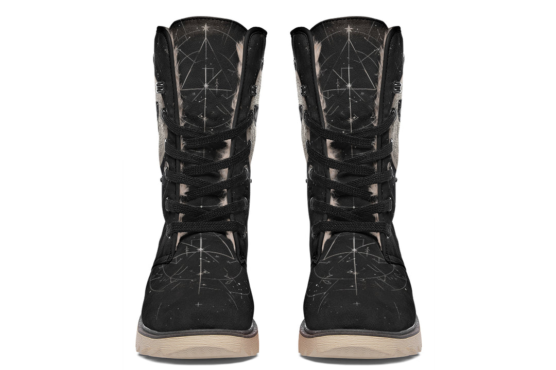 Starlit Wolf Fold Over Winter Boots