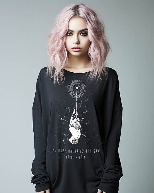 Cosmic Devotion Long Sleeve Tee - Unisex & Vegan Alt Goth Witchy Top Grunge Aesthetic Fashion Cool Gothic gifts