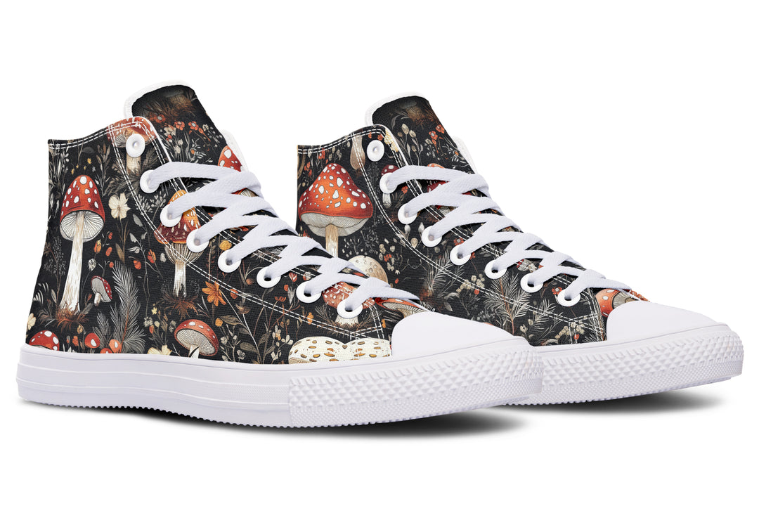 Amanita High Tops - Classic Premium Canvas Shoes with Comfortable and Durable Soles