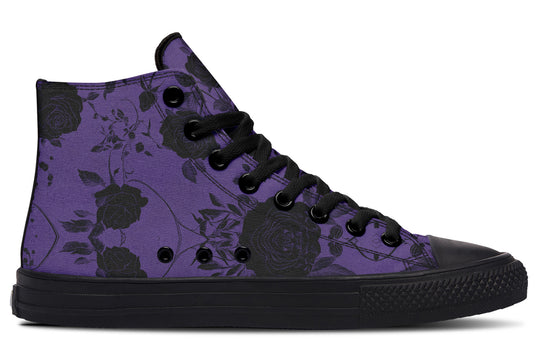 Amethyst Rose Romance High Tops - Classic Premium Canvas Shoes with Comfortable and Durable Soles