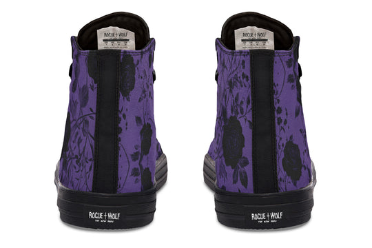 Amethyst Rose Romance High Tops - Classic Premium Canvas Shoes with Comfortable and Durable Soles