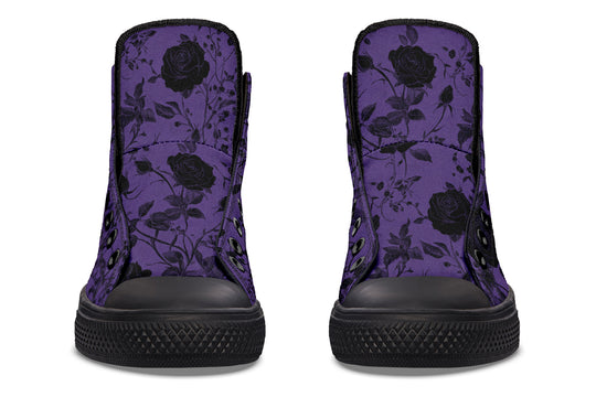 Amethyst Rose Romance High Tops - Classic Premium Canvas Shoes with Comfortable and Durable Soles