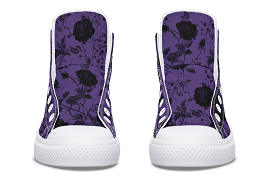 Amethyst Rose Romance High Tops - Classic Premium Canvas Shoes with Comfortable and Durable Soles