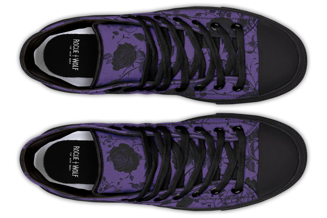 Amethyst Rose Romance High Tops - Classic Premium Canvas Shoes with Comfortable and Durable Soles